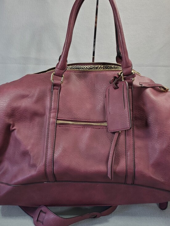 Sole Society Handbags - Sole/Society Faux Leather Weekender Bag - Plum